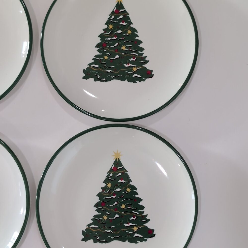 New Threshold App Plate Stoneware 2025 Christmas Tree Holiday 6" Round Plate - Picture 2 of 4